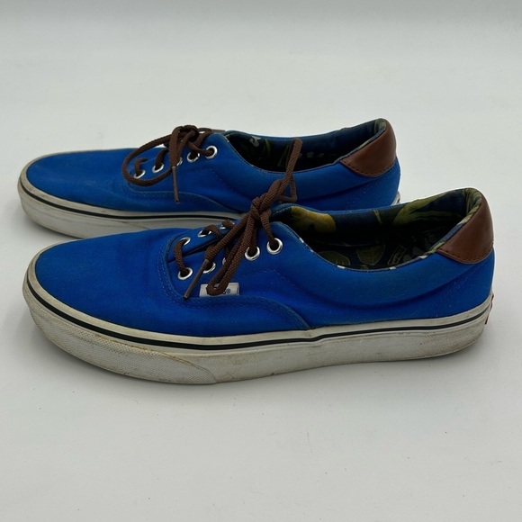 Vans Blue Canvas Brown Laces Shoe - Picture 3 of 5